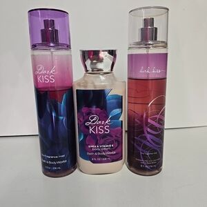 2 Bath & Body Works Dark Kiss Fine Fragrance Mist 8 oz 70% Full & New Lotion.